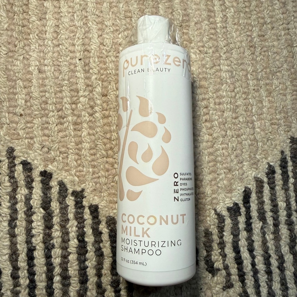 PureZero Clean Beauty Coconut Milk Moisturizing Shampoo 12oz Sulfate Free New‎